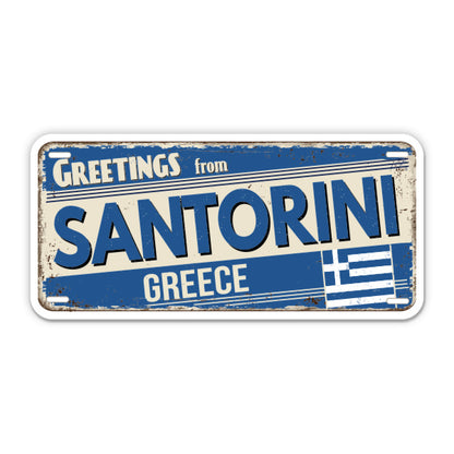 Greetings from Santorini Greece Sticker