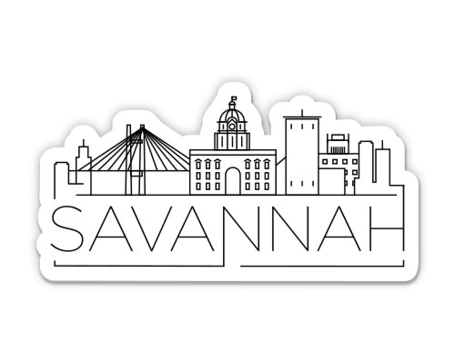 Savannah Georgia City Skyline Sticker
