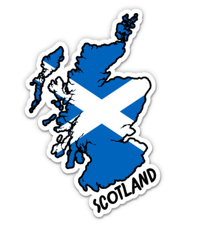 Scotland Map with Flag Sticker