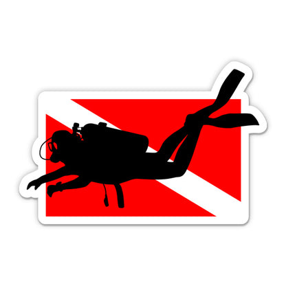 Scuba Flag with Diver Sticker