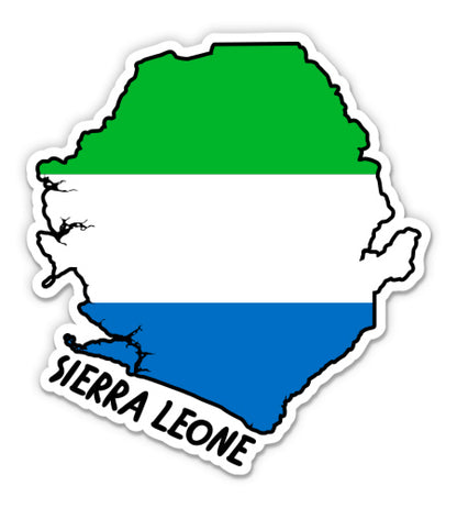 Sierra Leone Map with Flag Sticker
