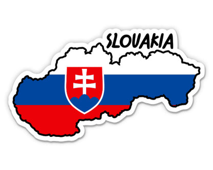 Slovakia Map with Flag Sticker