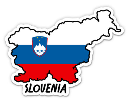 Slovenia Map with Flag Sticker