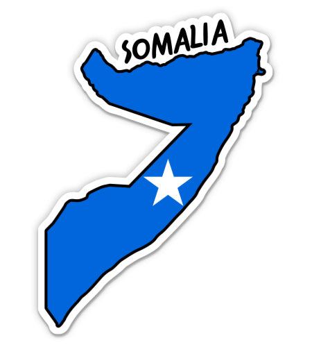 Somalia Map with Flag Sticker