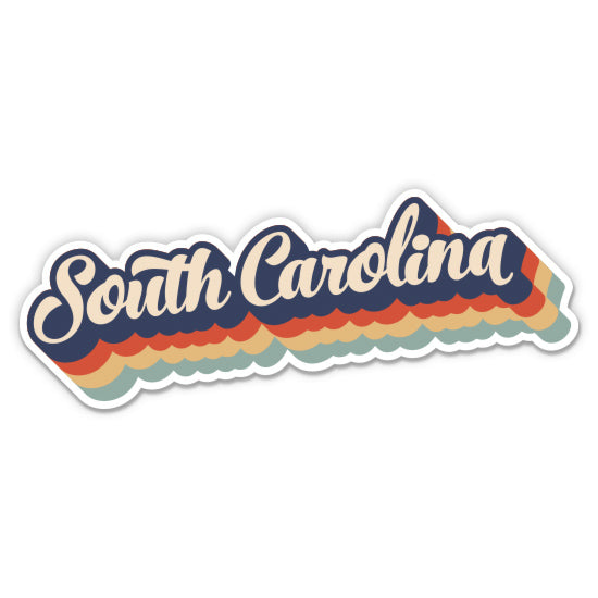 South Carolina Retro Letters Style Sticker