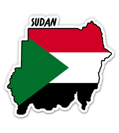 Sudan Map with Flag Sticker