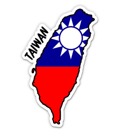 Taiwan Map with Flag Sticker
