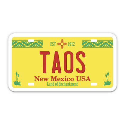 Taos New Mexico License Plate Style Sticker