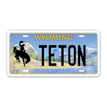Teton Wyoming Grand Teton License Plate Style Sticker