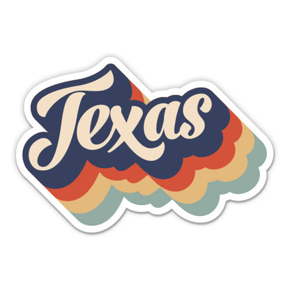 Texas Retro Letters Style Sticker