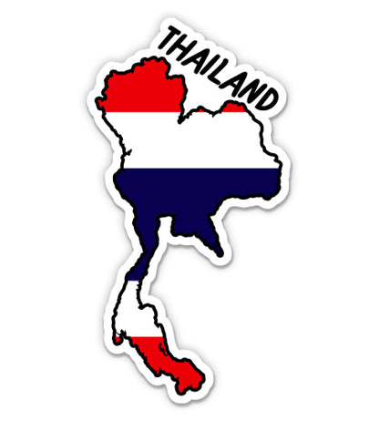 Thailand Map with Flag Sticker