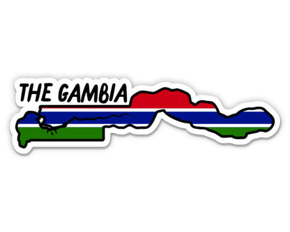 The Gambia Map with Flag Sticker