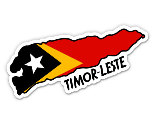 Timor Leste Map with Flag Sticker