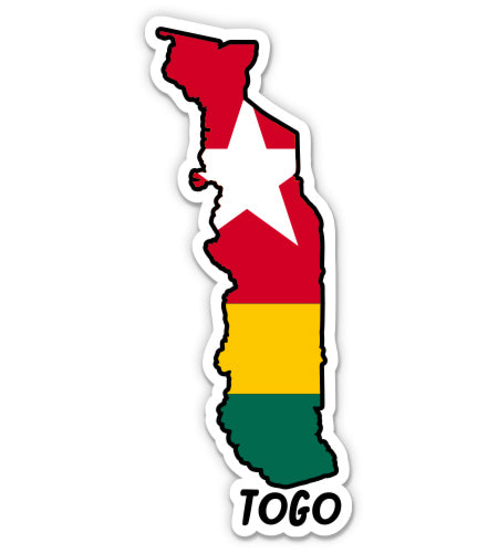 Togo Map with Flag Sticker