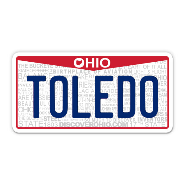 Toledo Ohio License Plate Style Sticker