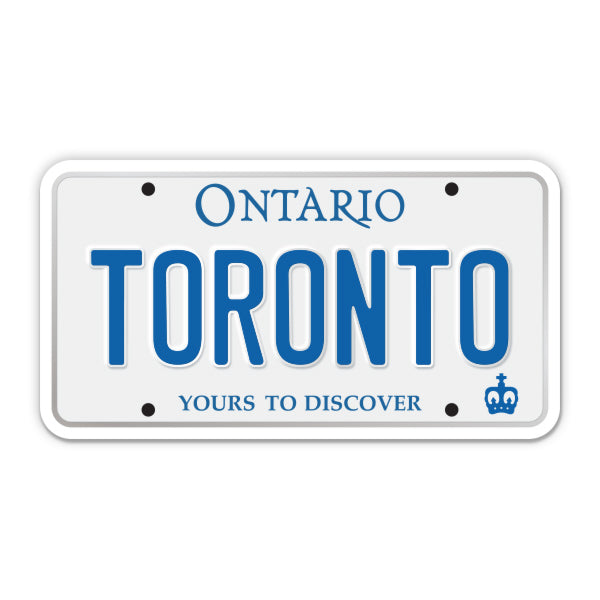 Toronto Ontario Canada License Plate Style Sticker