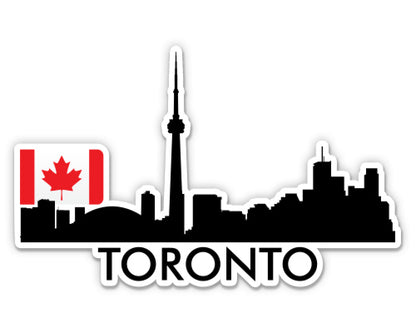 Toronto Canada Skyline with Canadian Flag Sticker