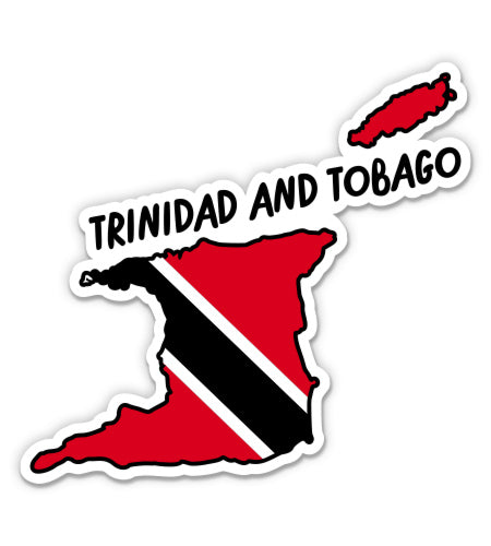 Trinidad and Tobago Map with Flag Sticker