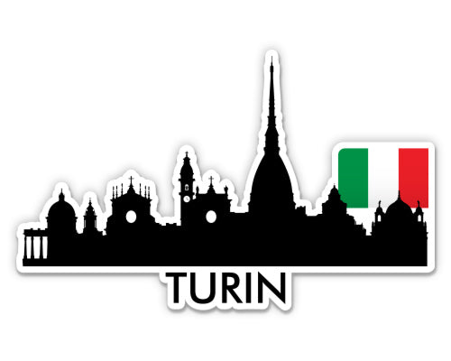 Turin Italy City Skyline Sticker
