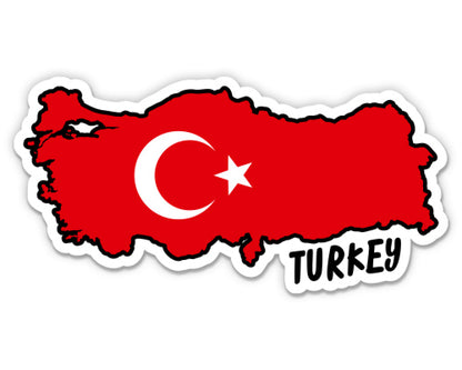 Turkey Map with Flag Sticker