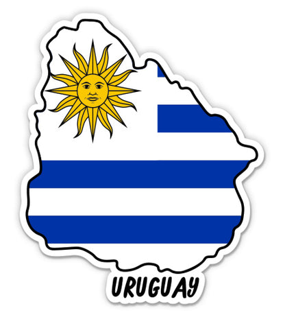 Uruguay Map with Flag Sticker