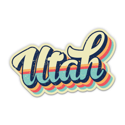 Utah Retro Ski Style Sticker