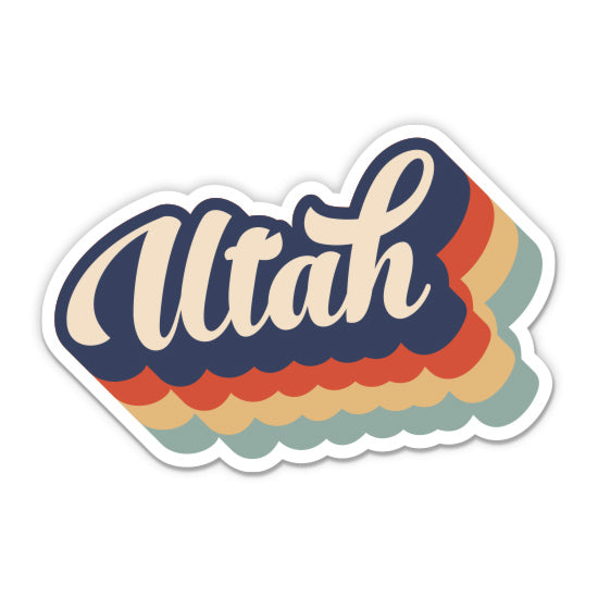 Utah Retro Letters Style Sticker