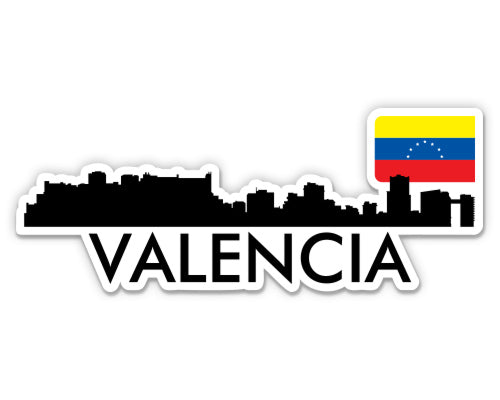 Valencia Venezuela City Skyline Country Flag Sticker