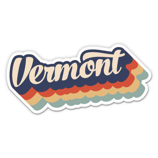 Vermont Retro Letters Style Sticker
