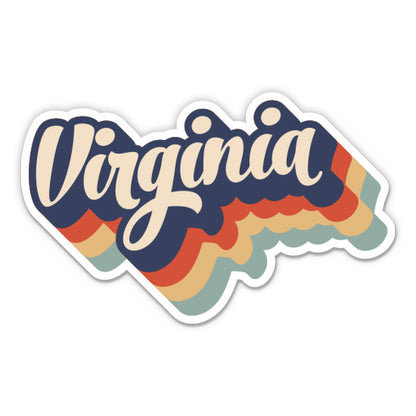 Virginia Retro Letters Style Sticker