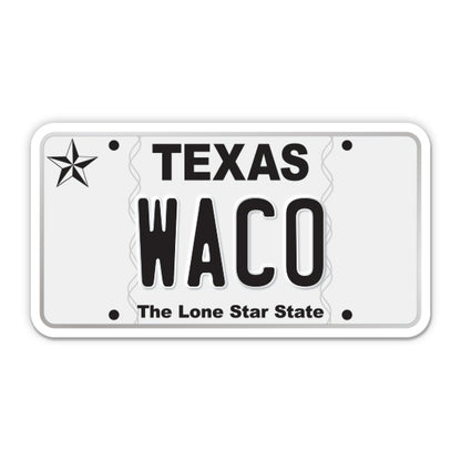 Waco Texas License Plate Style Sticker