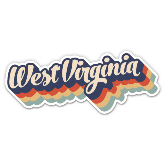 West Virginia Retro Letters Style Sticker