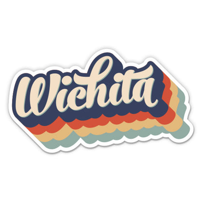 Wichita Kansas Retro Sticker
