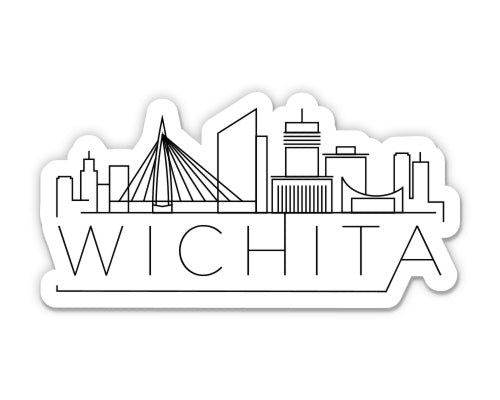 Wichita Kansas City Skyline Sticker