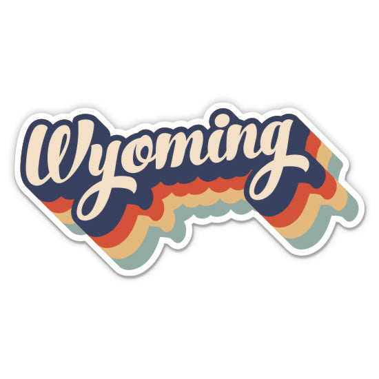 Wyoming Retro Letters Style Sticker